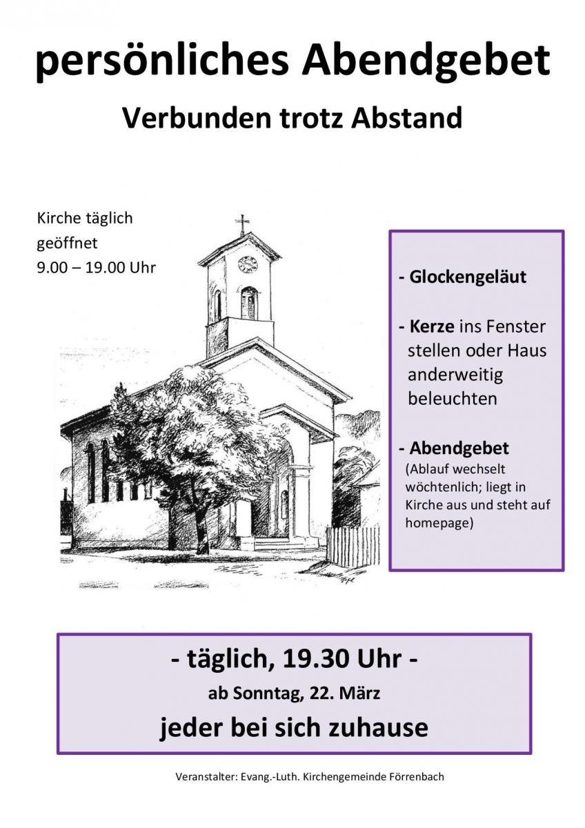 Plakat zur Abendgebetsaktion