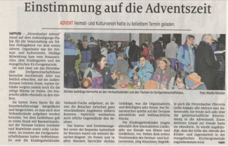 Einstimmung auf die Adventszeit